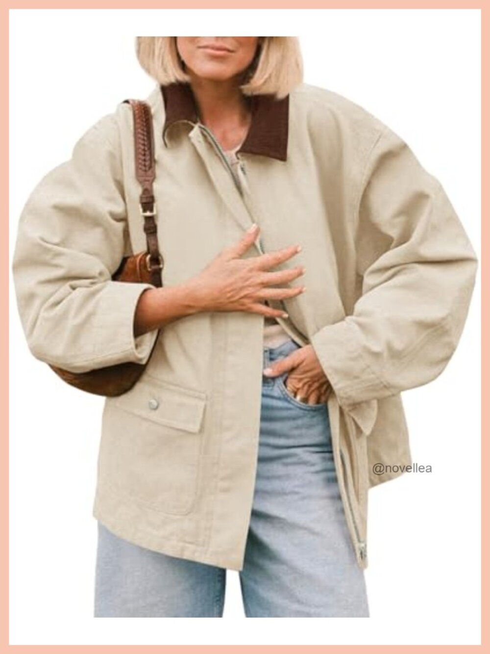 Oversized Barn Jacket Fall Safari Trench Coat Pockets Corduroy